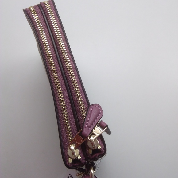 Coach New Tan and Orchid Double Wristlet